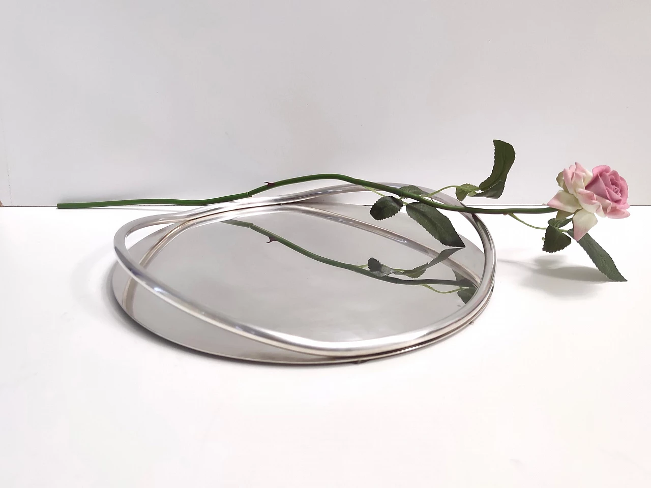 Silver-plated dish attributed to L. Sabattini for Mesa, 1980s 3