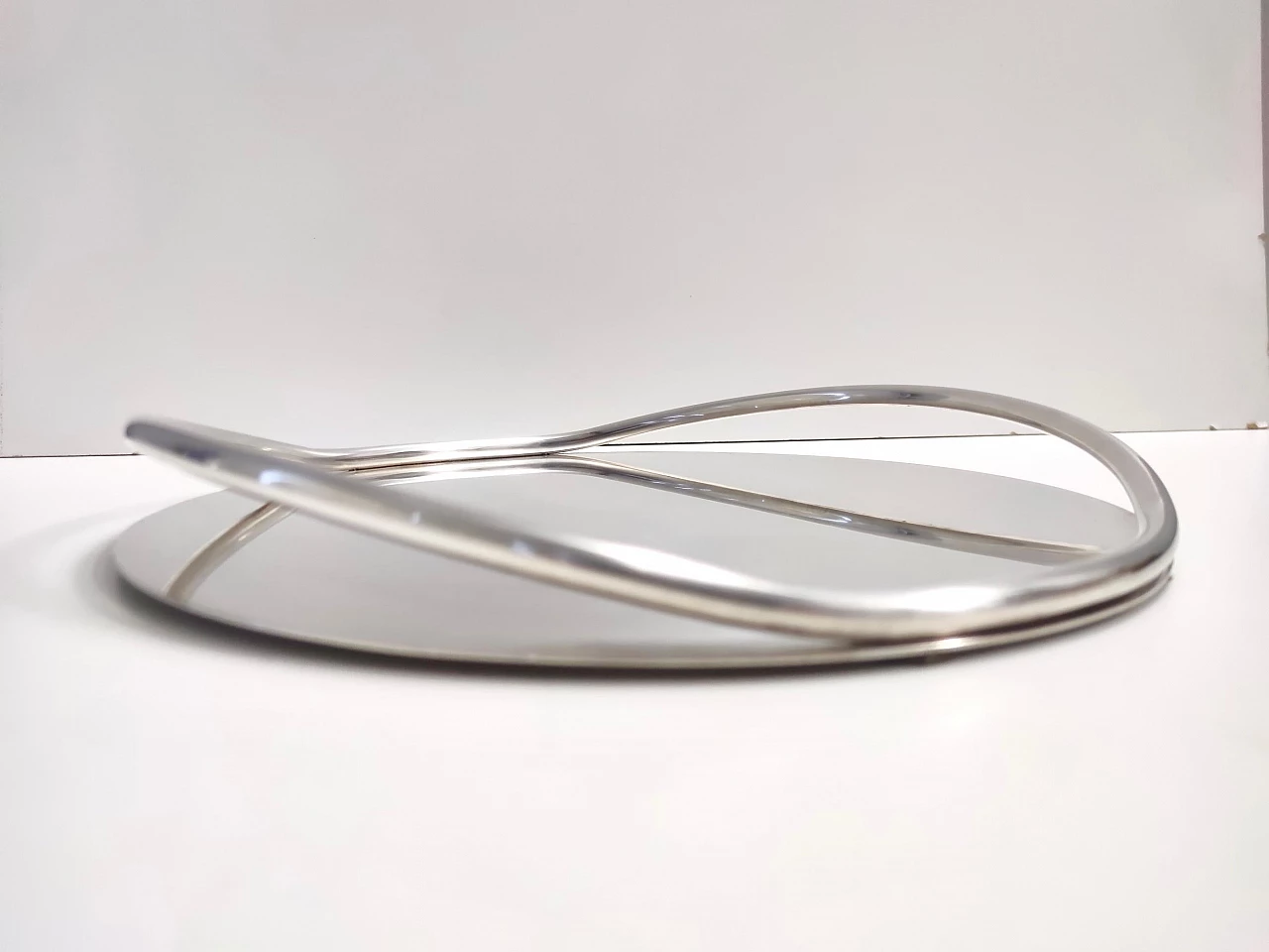 Silver-plated dish attributed to L. Sabattini for Mesa, 1980s 7