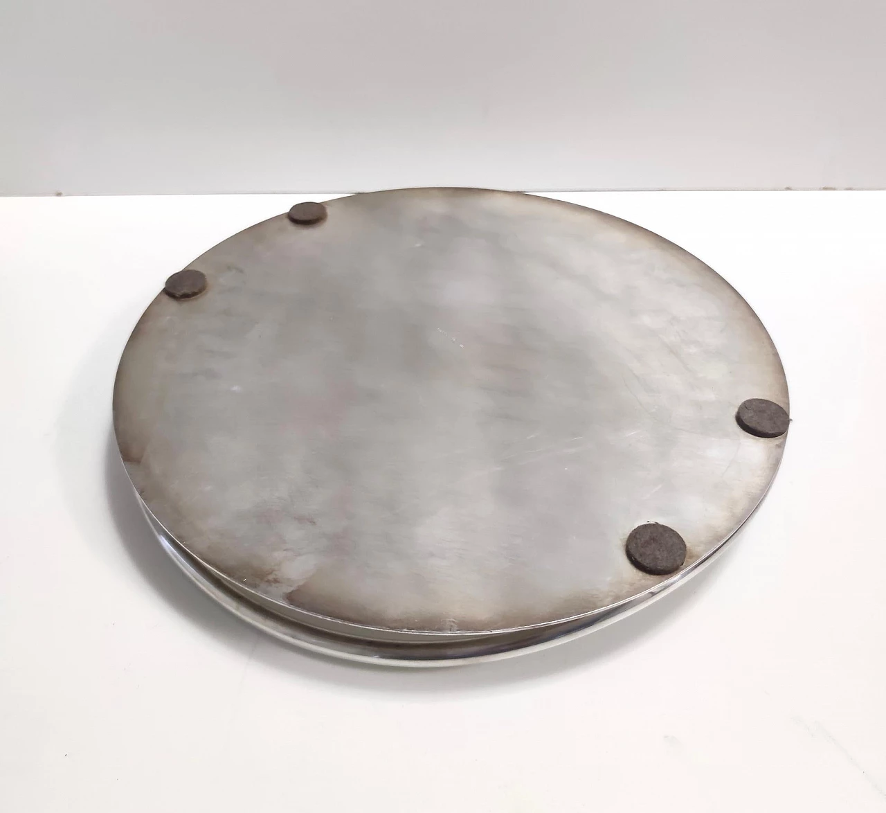 Silver-plated dish attributed to L. Sabattini for Mesa, 1980s 8