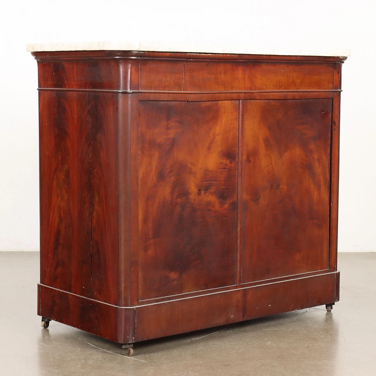 Dressing table in mahogany veneer and marble top, 19th century 10