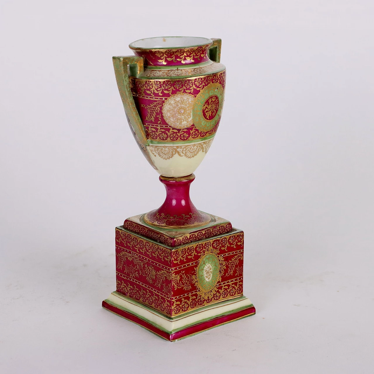 Polychrome porcelain vase by Schellenberg's K.M., 19th century 7