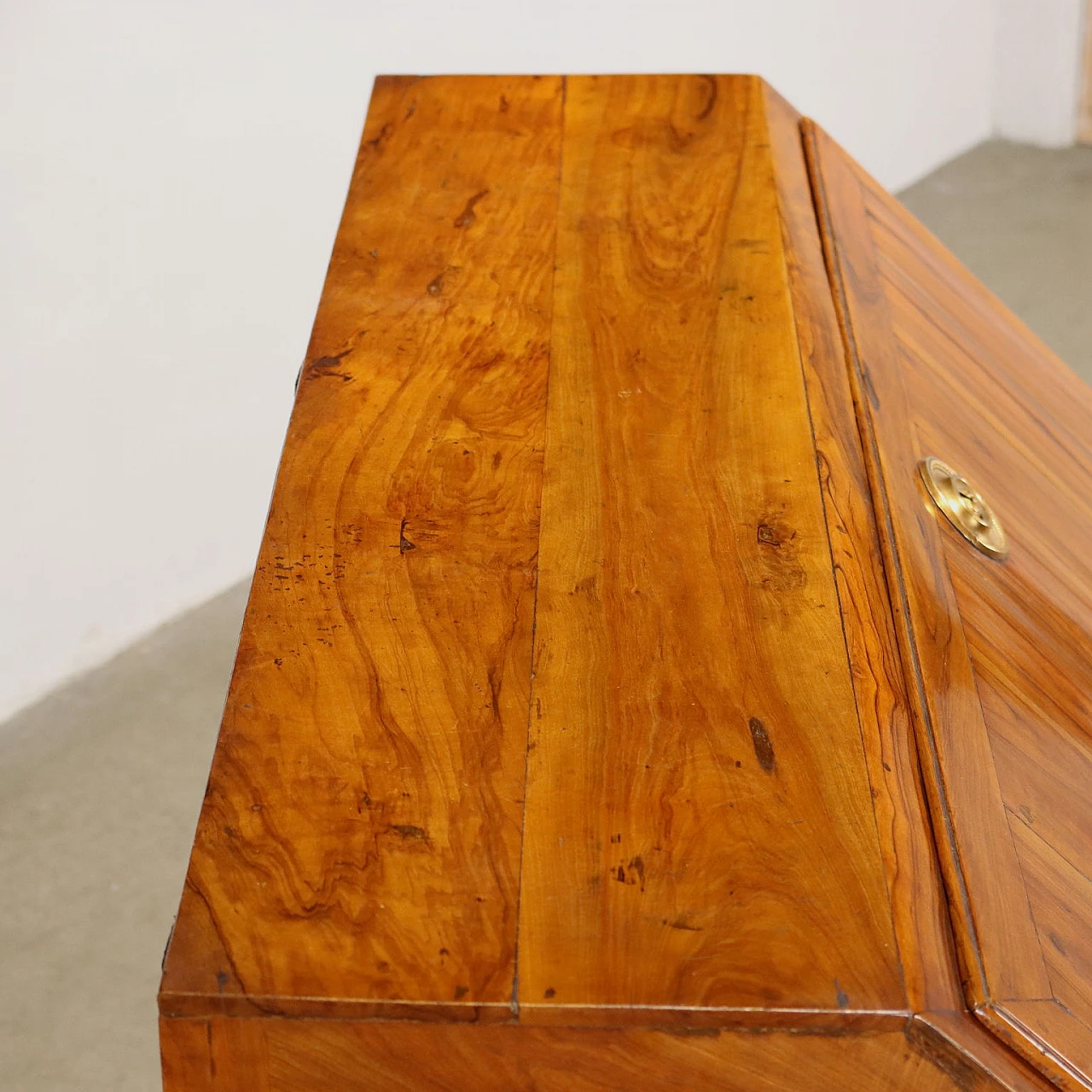 Flap desk with drawers in olive wood, 19 century 3