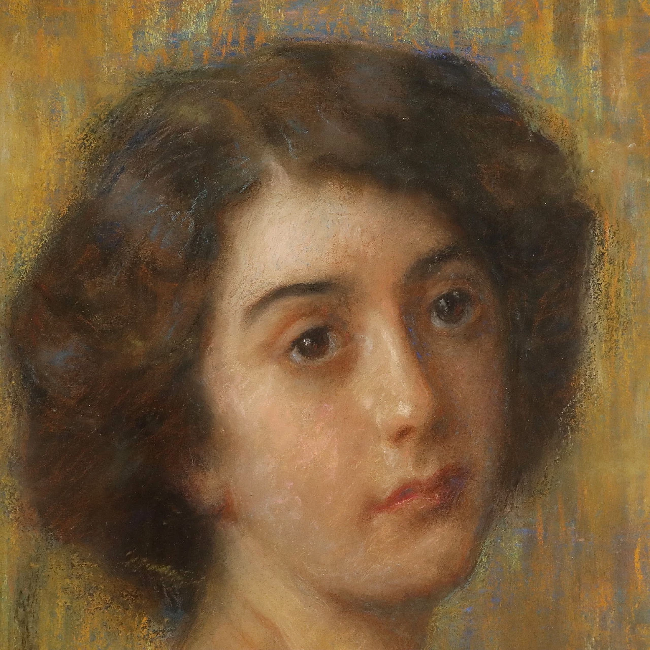 Rossi, female portrait, pastel drawing on cardboard, 19th century 3