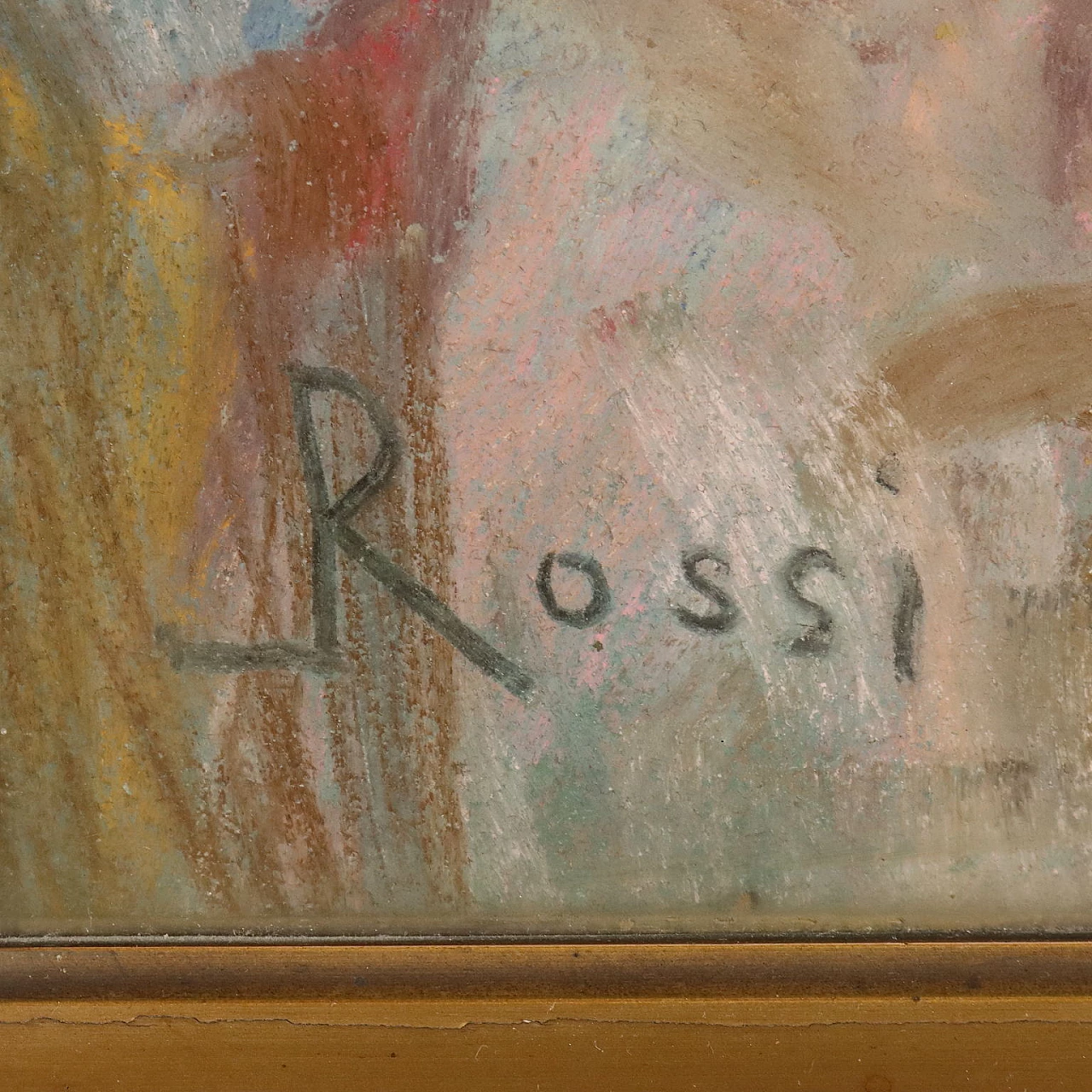 Rossi, female portrait, pastel drawing on cardboard, 19th century 7
