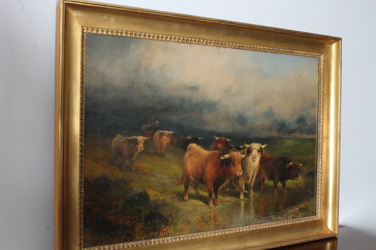Gibb Thomas Henr, Landscape with cows, oil on canvas, 1887 1
