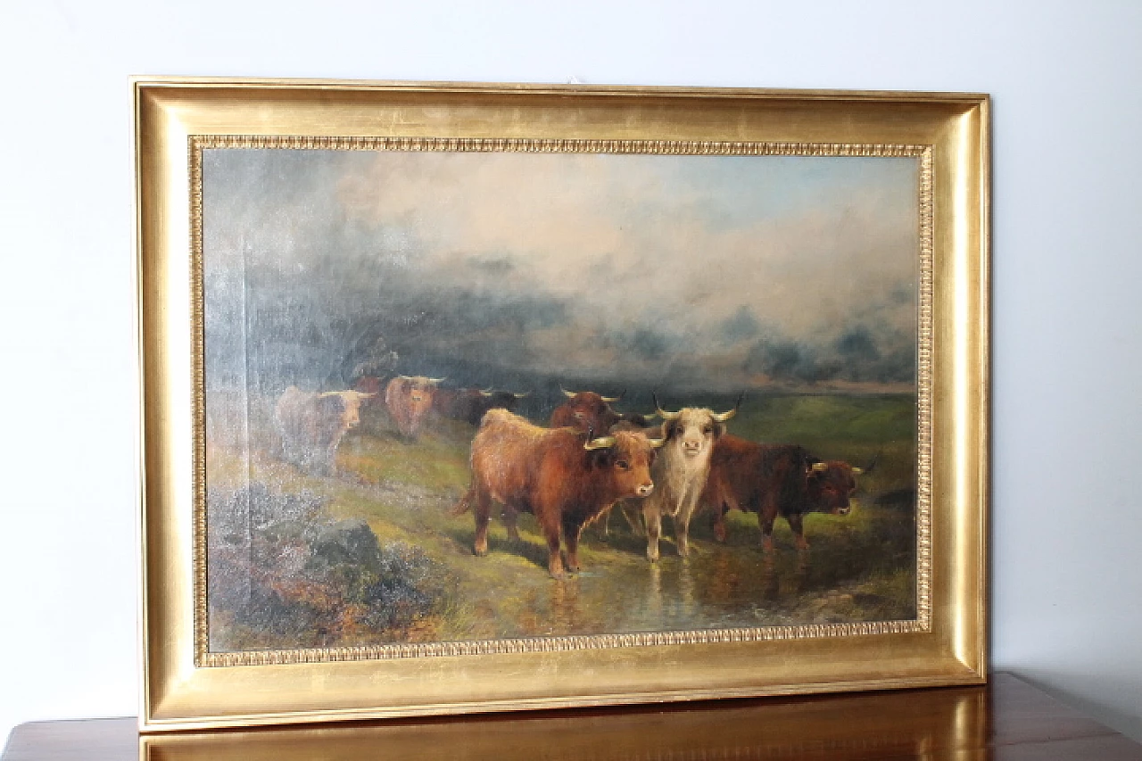 Gibb Thomas Henr, Landscape with cows, oil on canvas, 1887 2