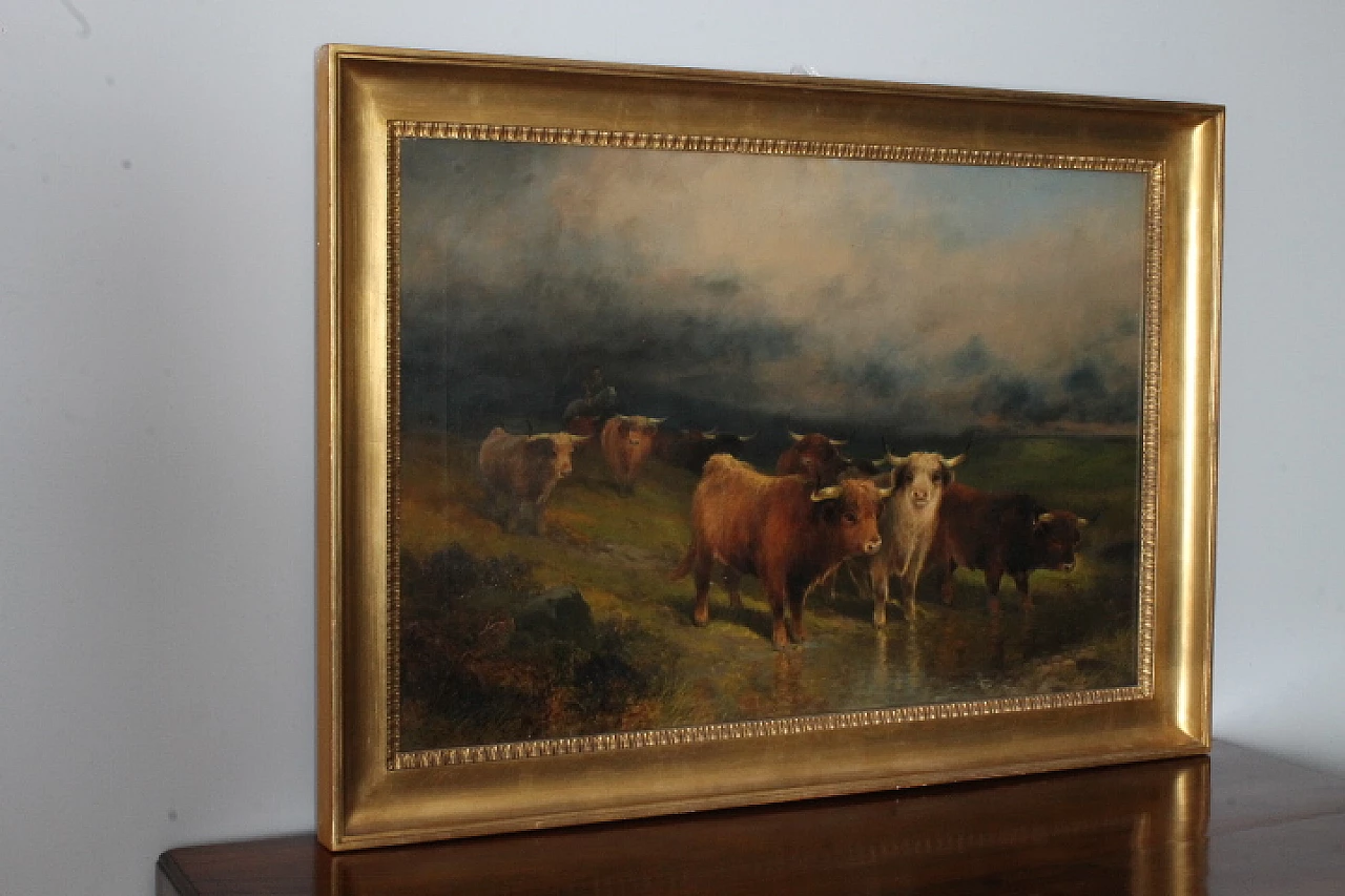 Gibb Thomas Henr, Landscape with cows, oil on canvas, 1887 3