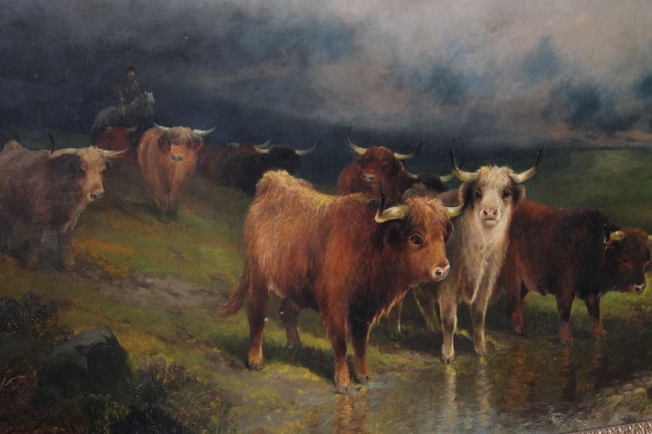 Gibb Thomas Henr, Landscape with cows, oil on canvas, 1887 10