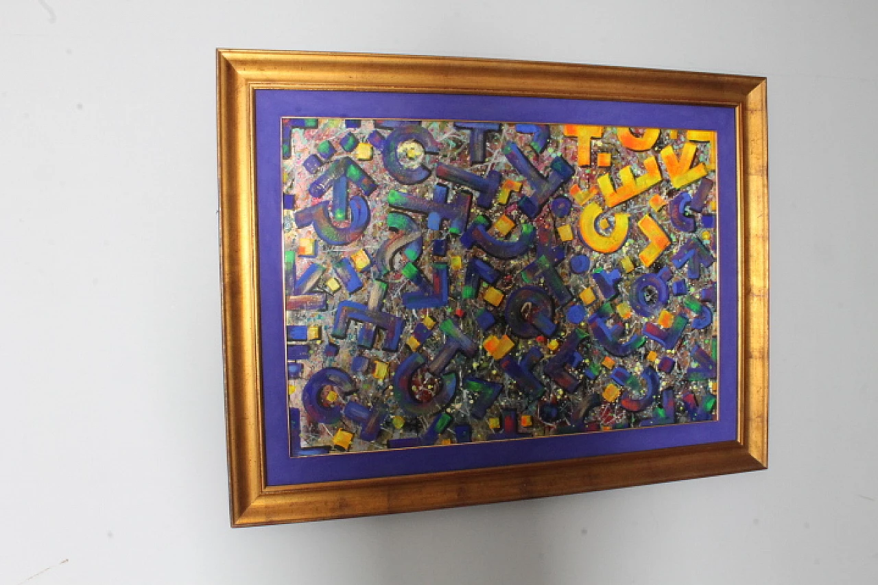 Abstract painting, polychrome enamel on panel, 1980s 8