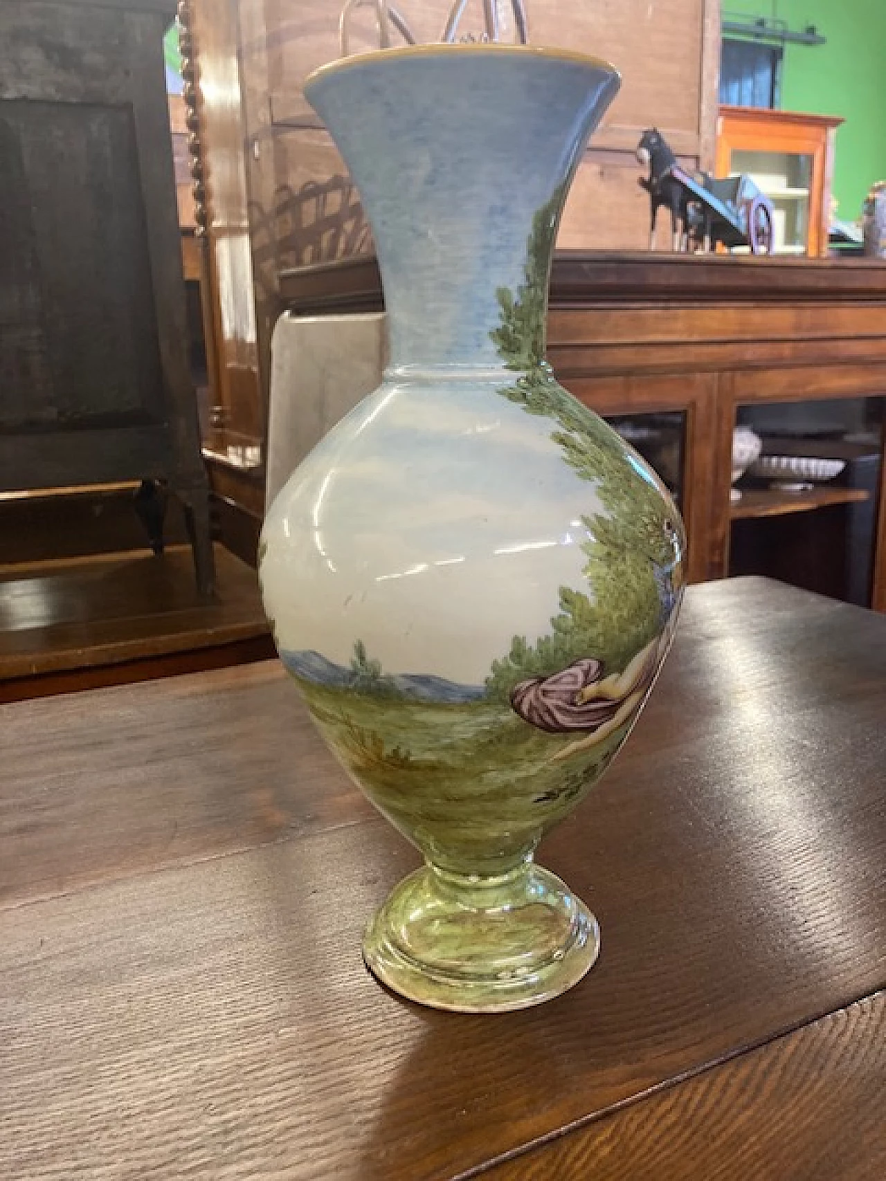 Majolica vase with putti by Ginori, 1850 5