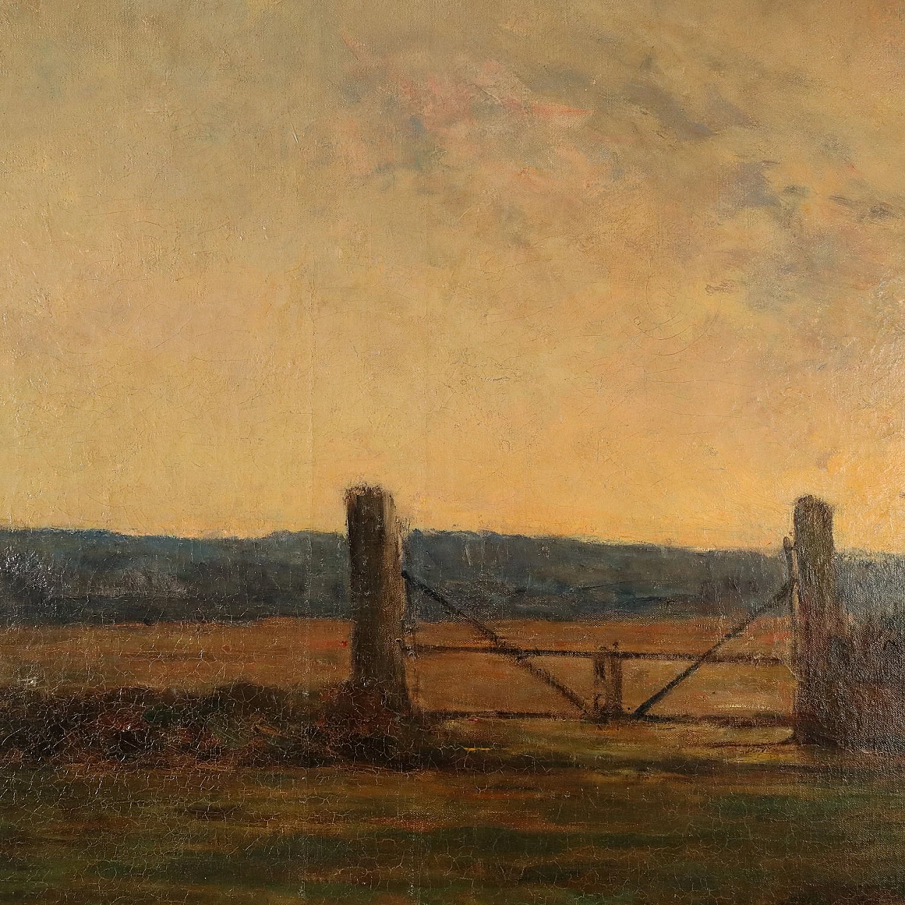G. Pier Dieterle, Glimpse of countryside with cows, oil on canvas 6