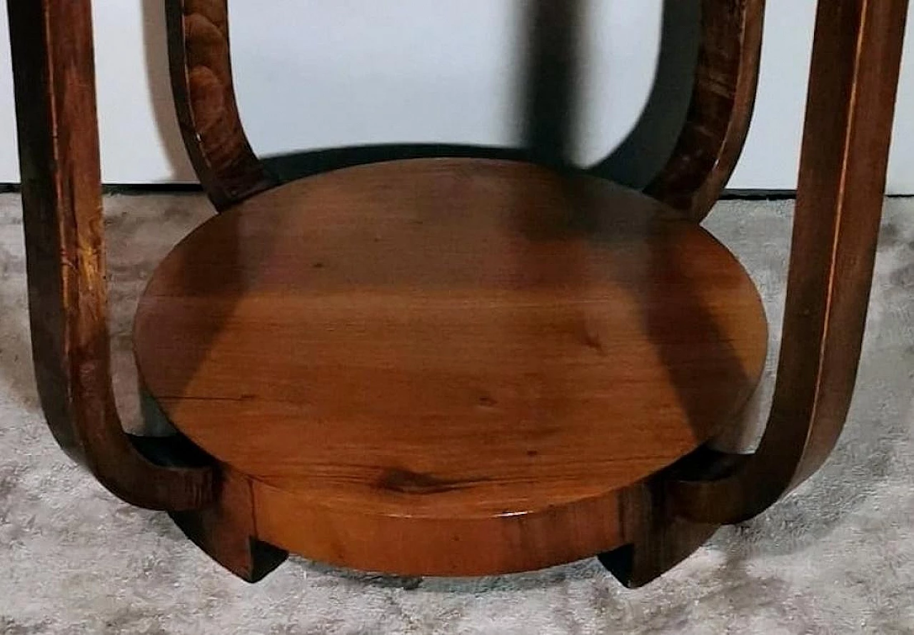 Art Deco round walnut coffee table, 1930s 15