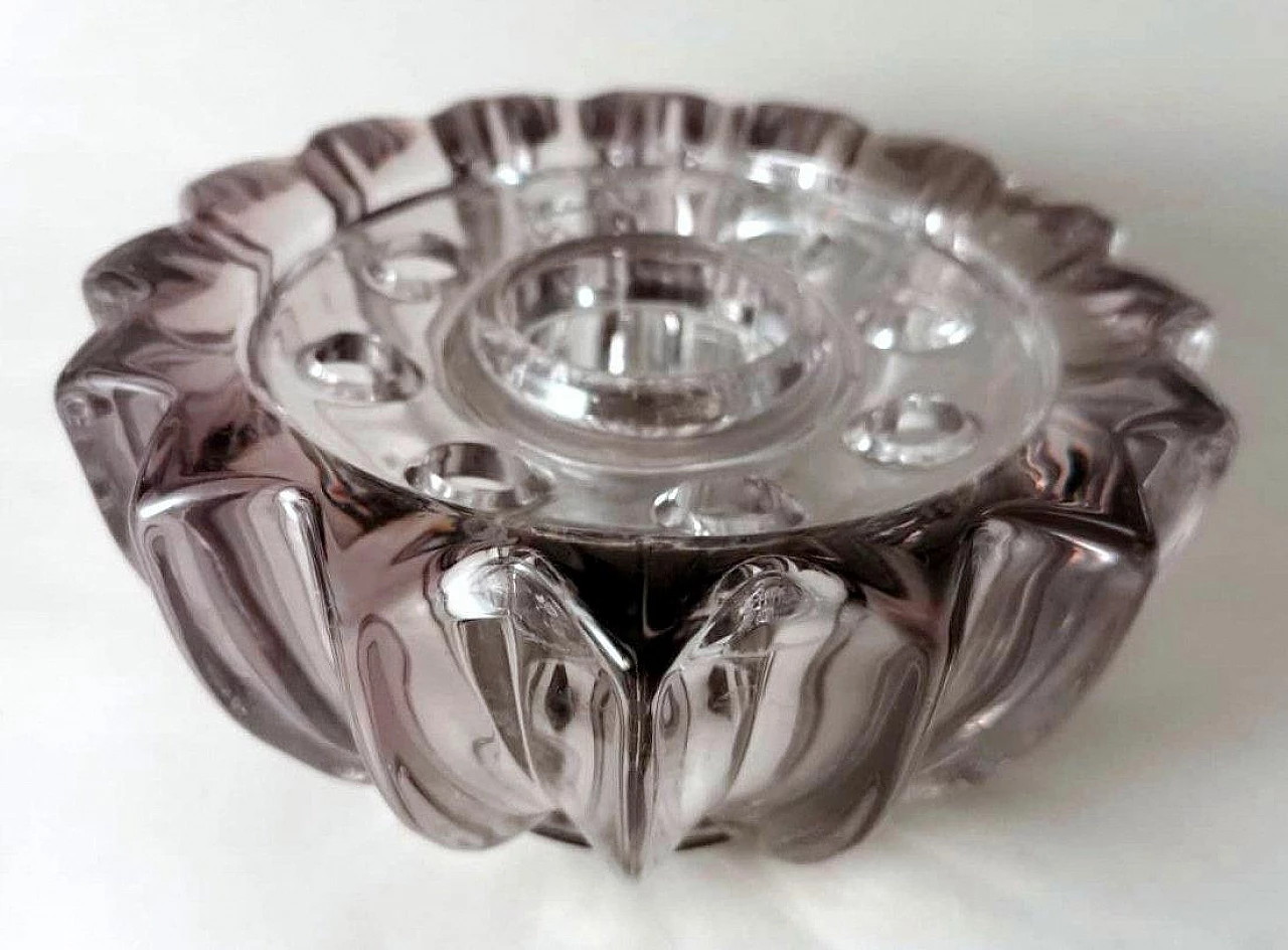 Purple glass flower holder bowl by Pierre D'Avesn, 1930s 2
