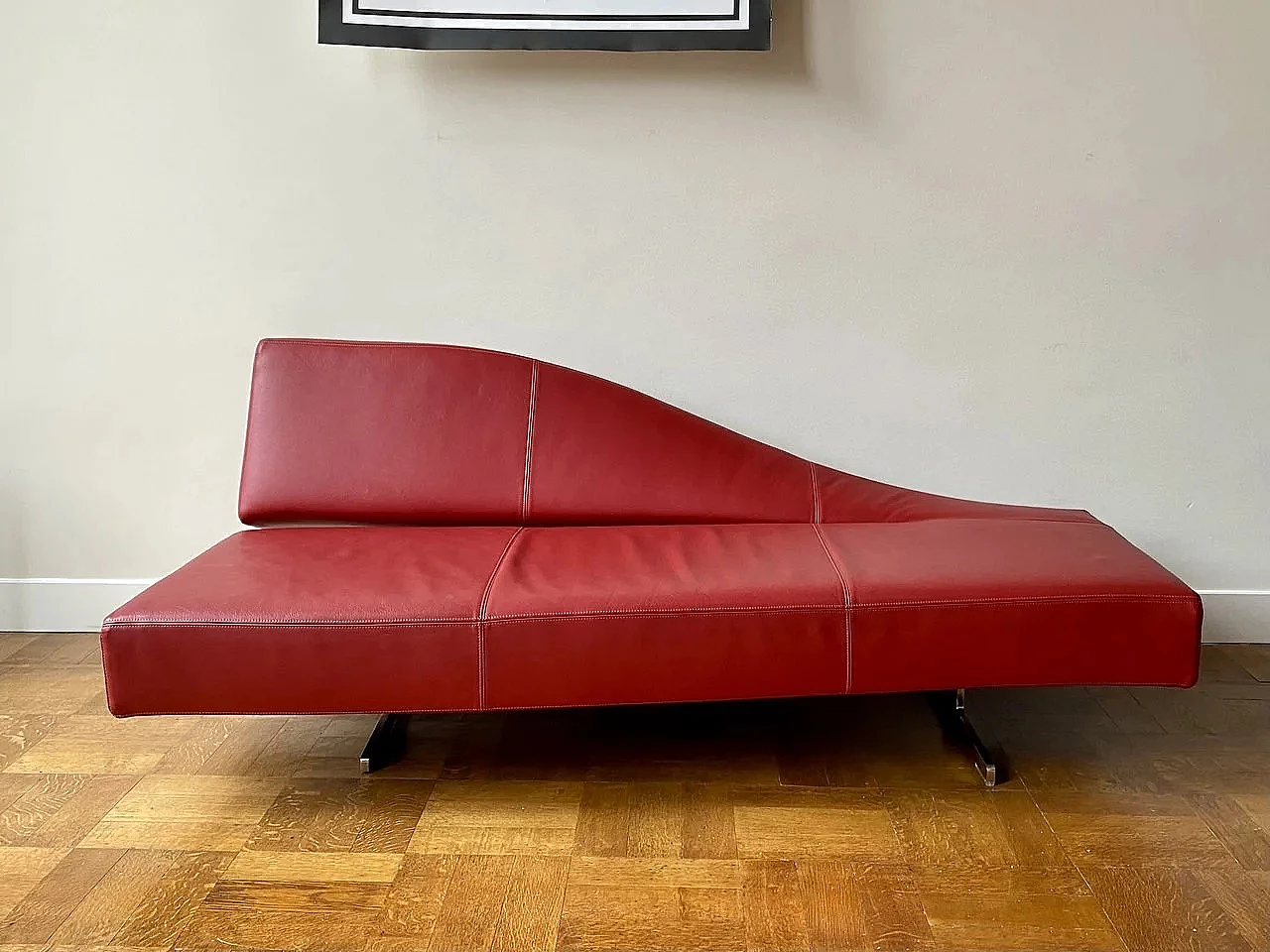 Aspen 180 sofa in red leather by J.M. Massaud for Cassina, 2005 1