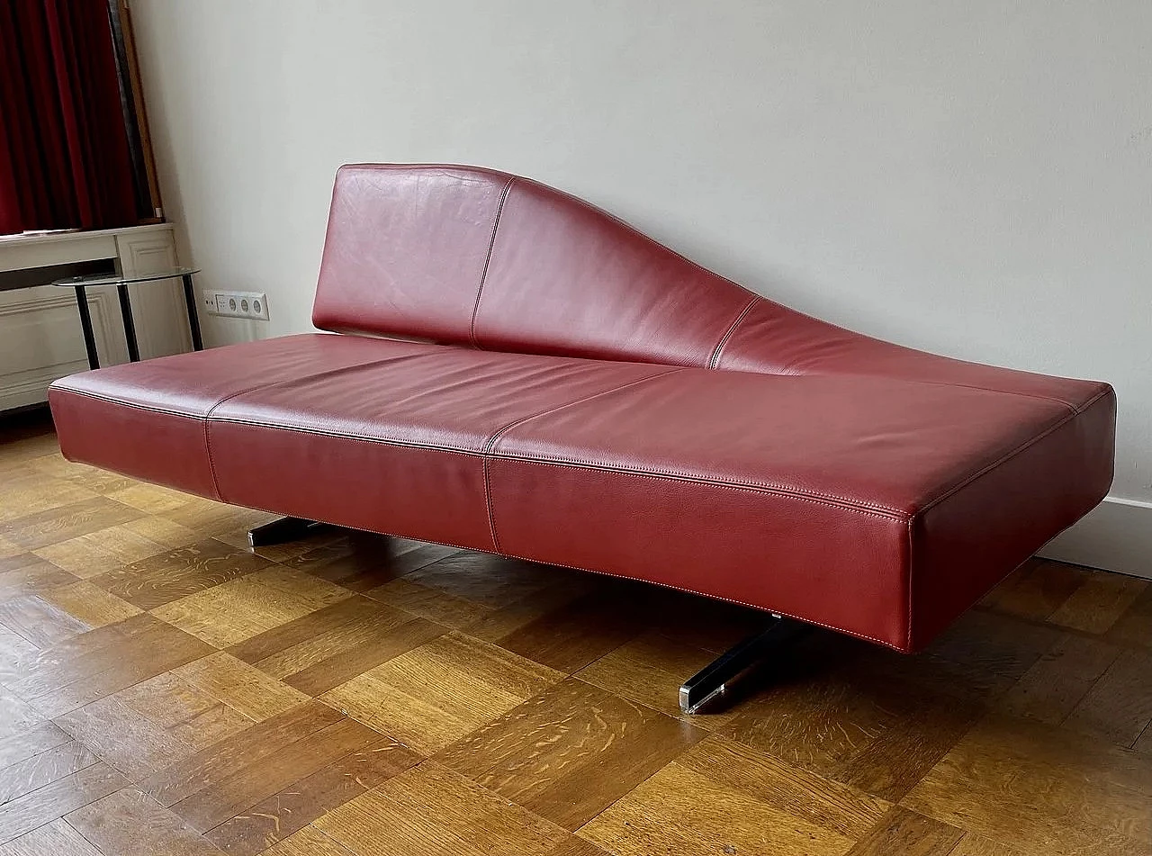 Aspen 180 sofa in red leather by J.M. Massaud for Cassina, 2005 5