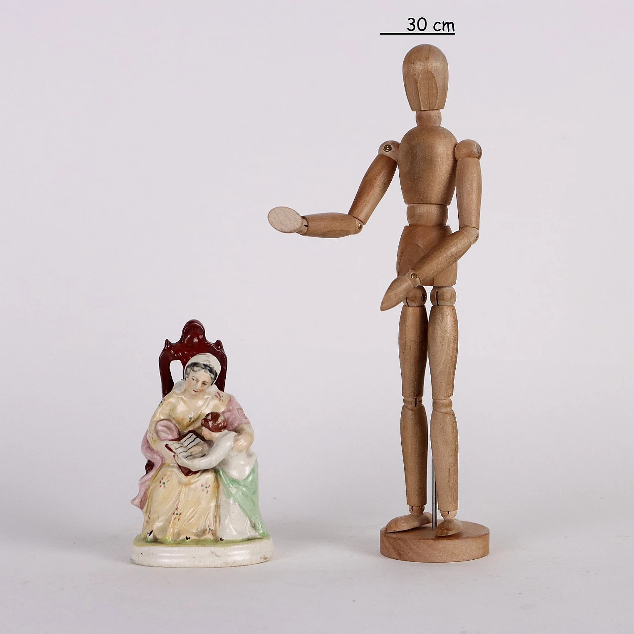 Donna con bambino, statuina in porcellana Staffordshire, '800 2