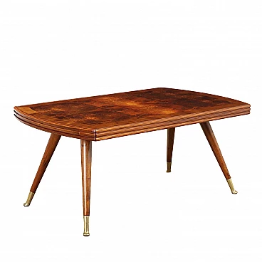 Table in stained beech and briar wood veneer, 1950s