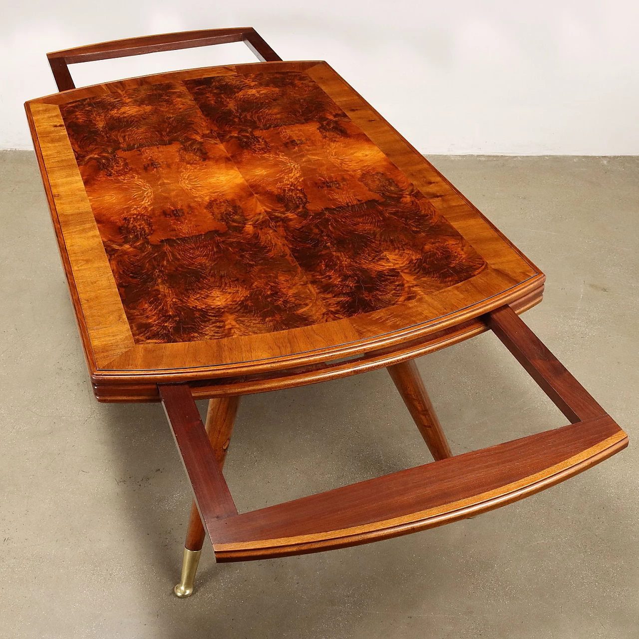 Table in stained beech and briar wood veneer, 1950s 7