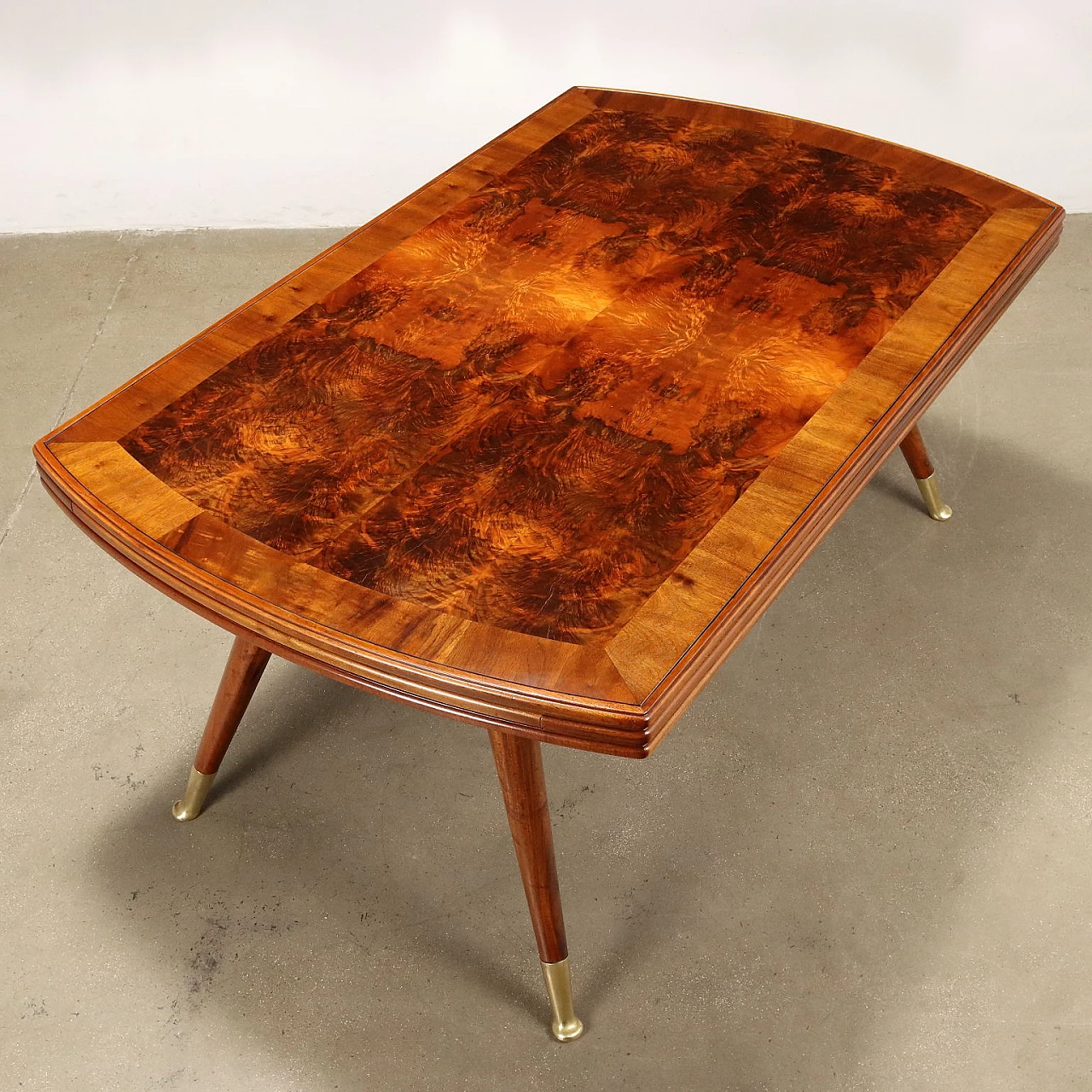 Table in stained beech and briar wood veneer, 1950s 8