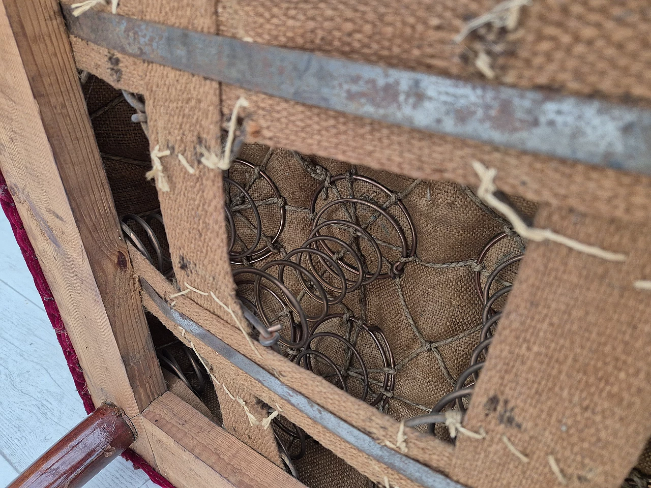 Poltrona danese con schienale alto con toppe in lana, anni '50 16