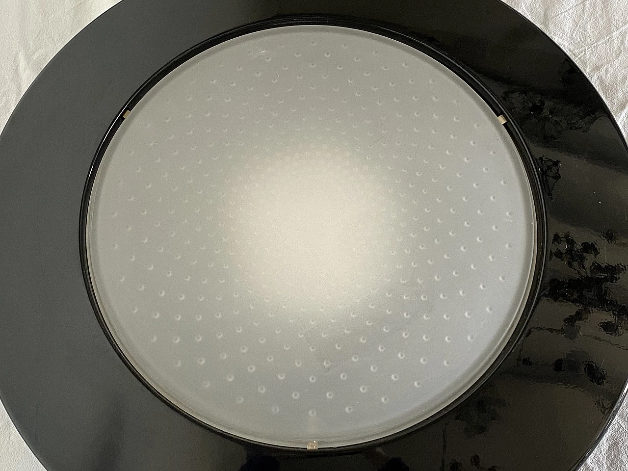 Pair of Mira/P ceiling lights in glass and metal by Arteluce, 1990s 4