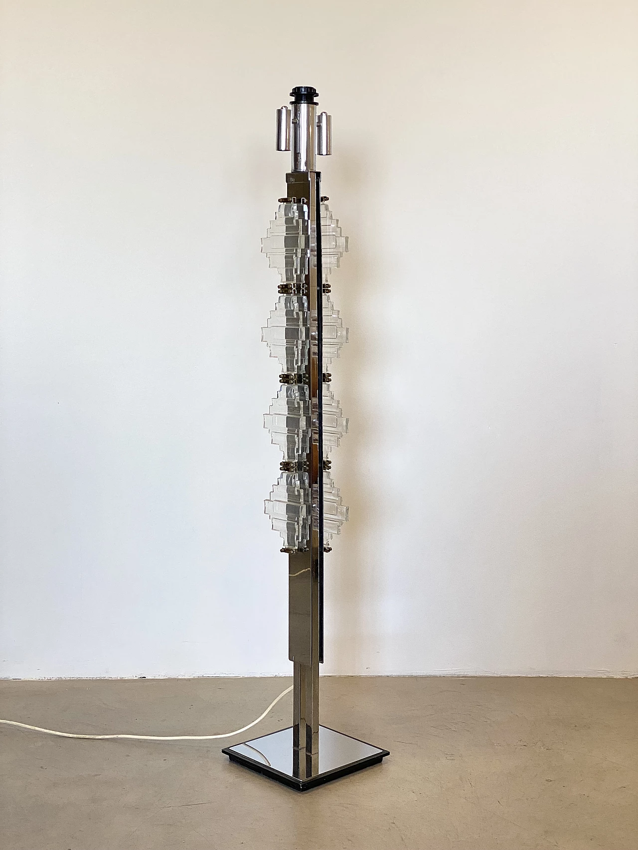 Floor lamp in chromed steel by Gaetano Sciolari, 1970s 4