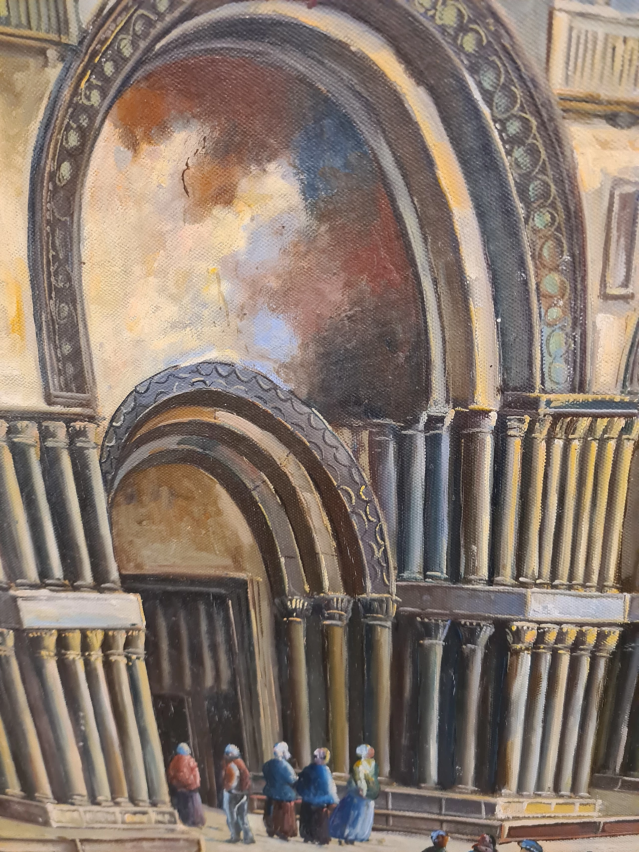 Veduta di Piazza San Marco a Venezia, olio su tela, anni '50 6