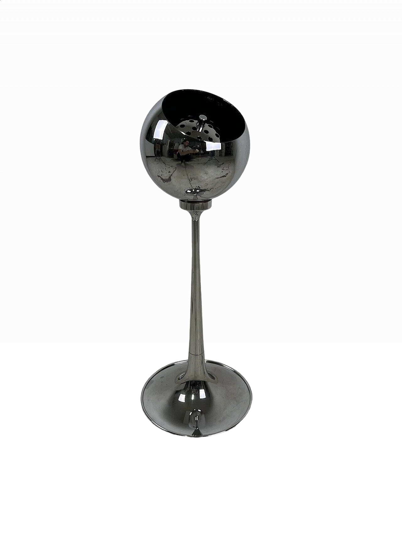 Posacenere da terra Space Age in acciaio di Reggiani, anni '60 14