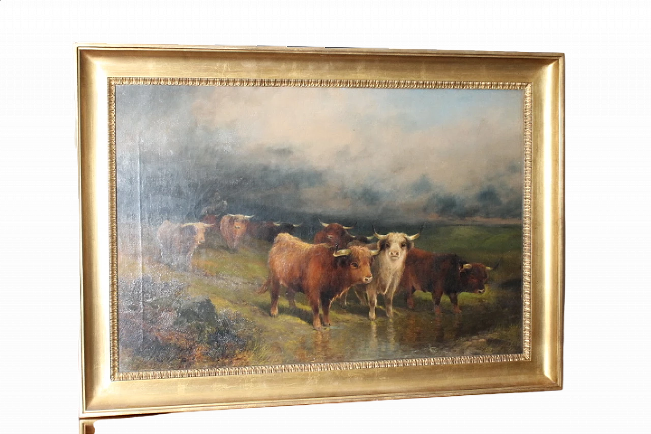 Gibb Thomas Henr, Landscape with cows, oil on canvas, 1887 16