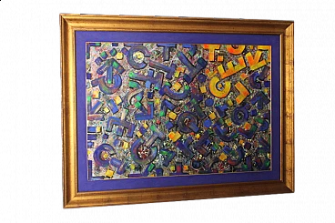 Abstract painting, polychrome enamel on panel, 1980s