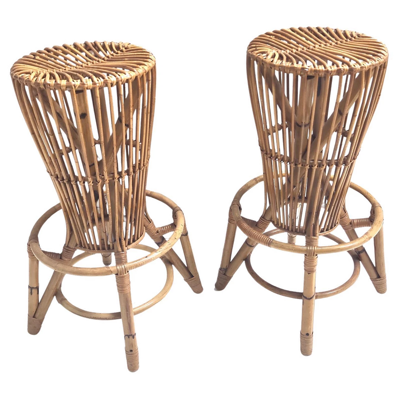 Pair of stools attributed to Tito Agnoli for Bonacina, 1970s 1