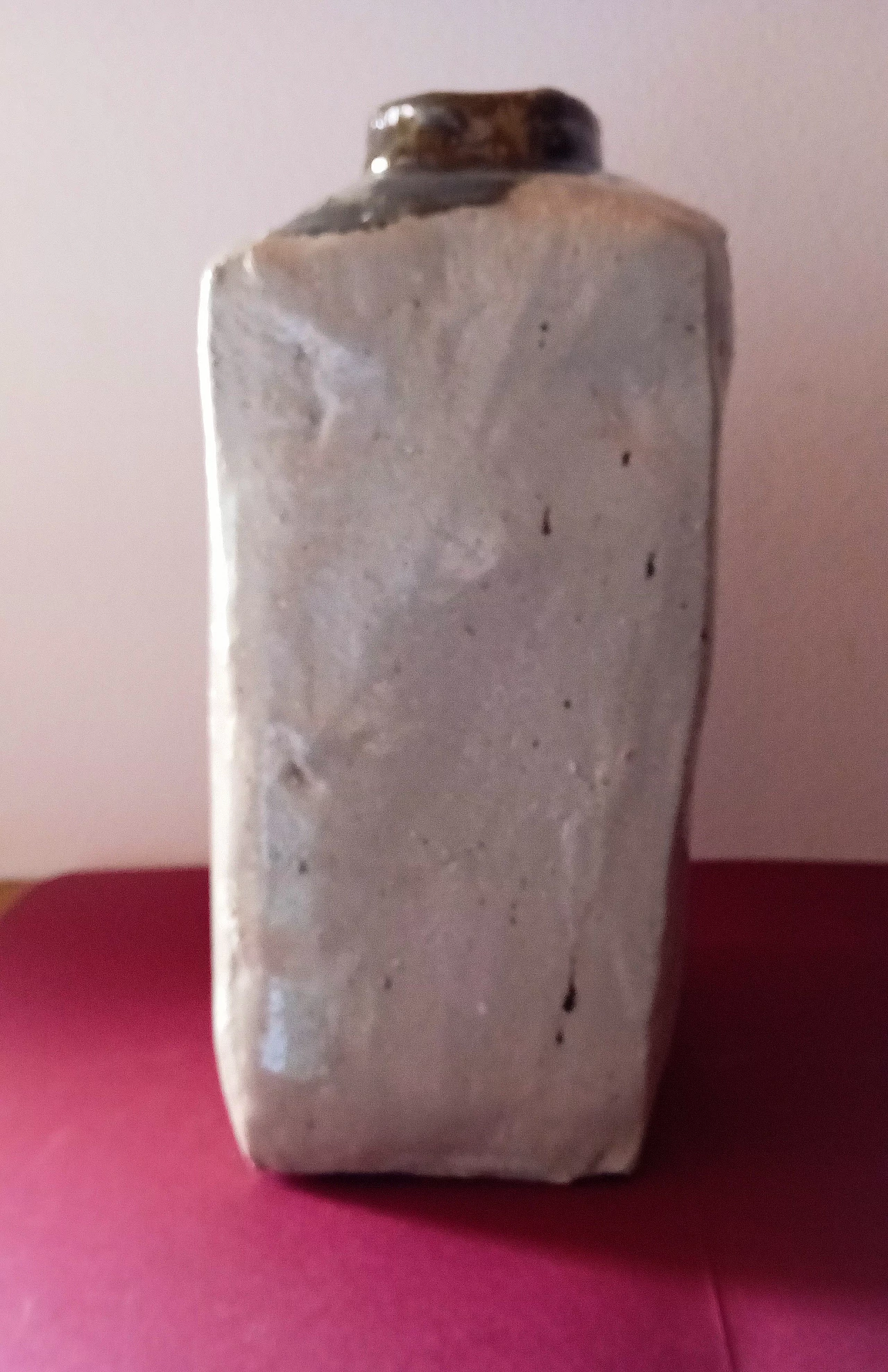Parallelepiped vase in raku ceramic by Musiani Roberto, 2000s 7