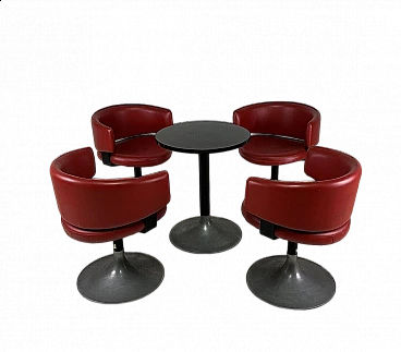4 Space Age armchairs and side table, 1960s