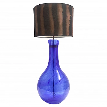 Lampada da tavolo in vetro di Murano blu, anni '70