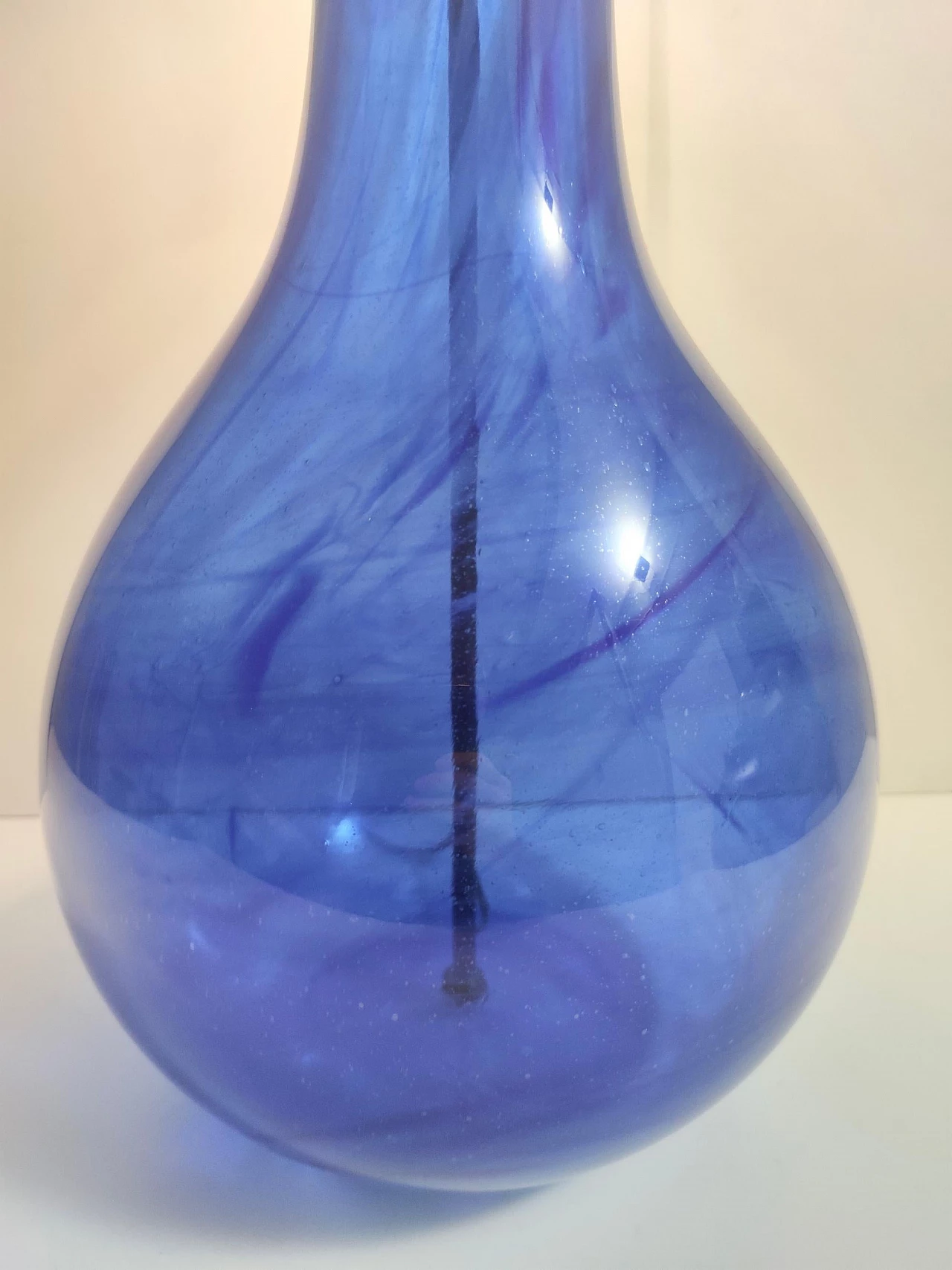 Lampada da tavolo in vetro di Murano blu, anni '70 10