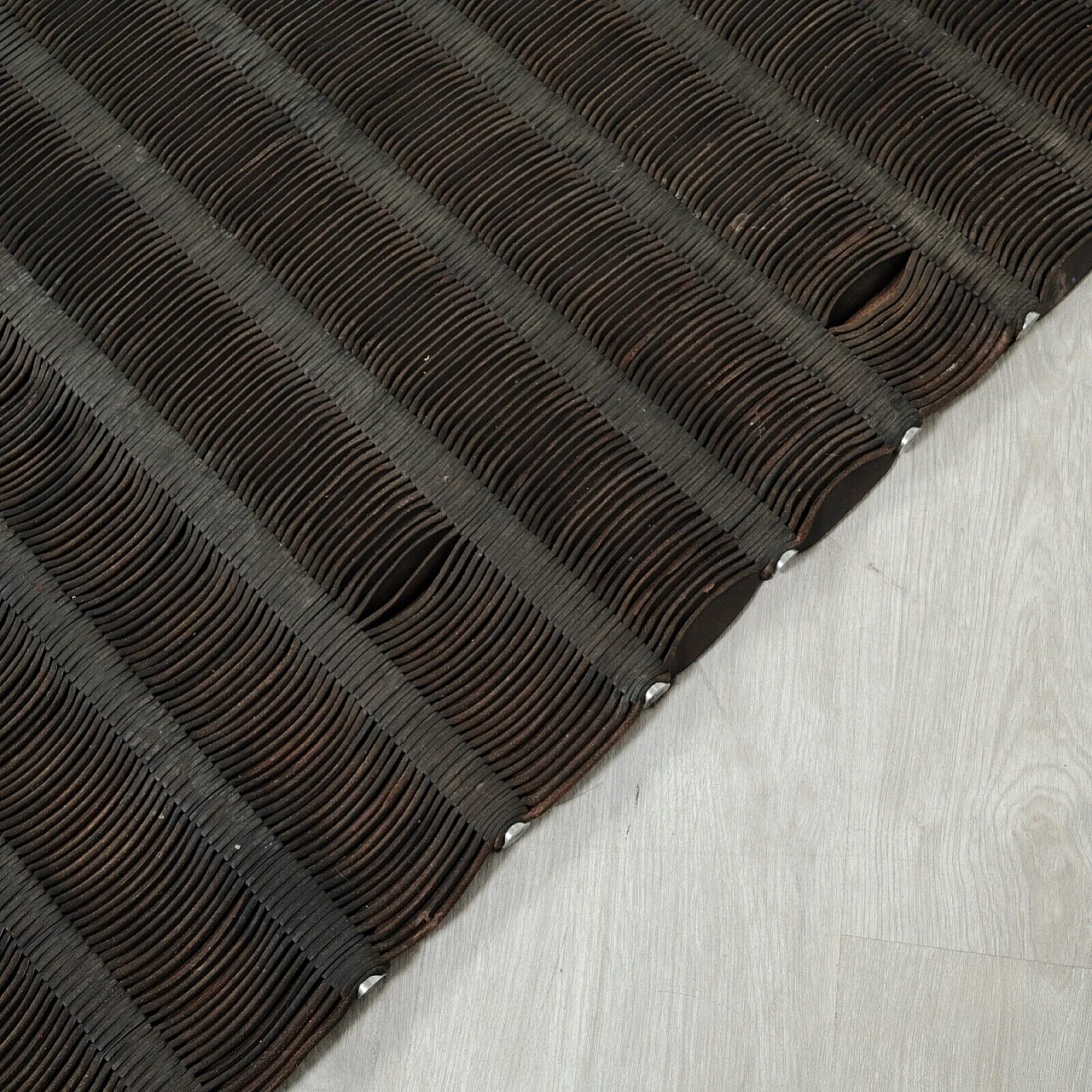 Leather and steel rug by Arte & Cuoio 7