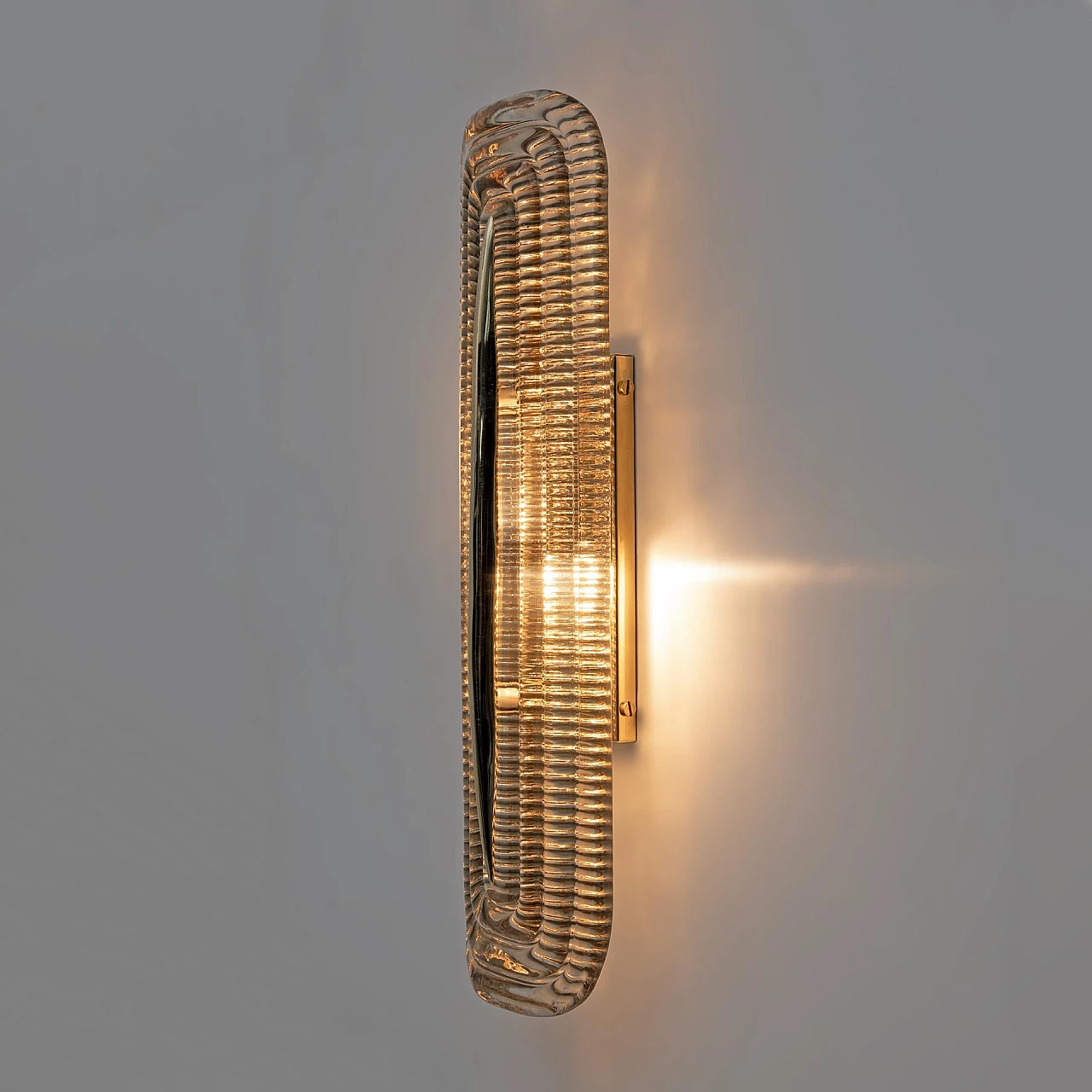 Coppia di applique in vetro di Murano e ottone, anni '90 6