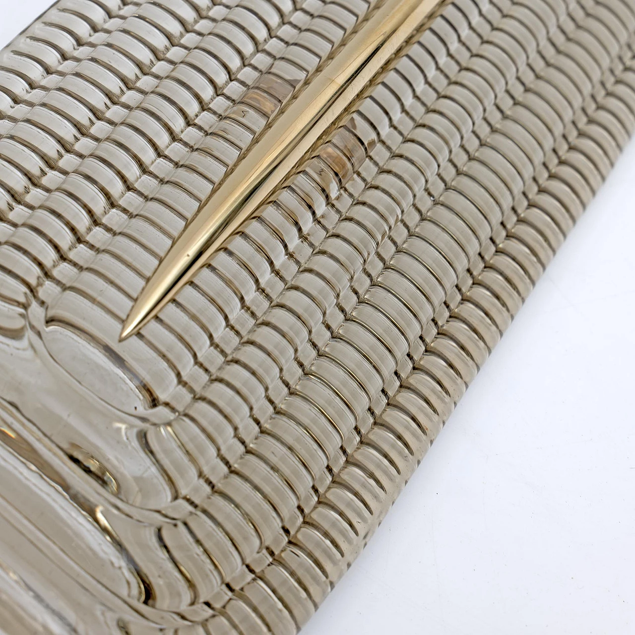 Coppia di applique in vetro di Murano e ottone, anni '90 10