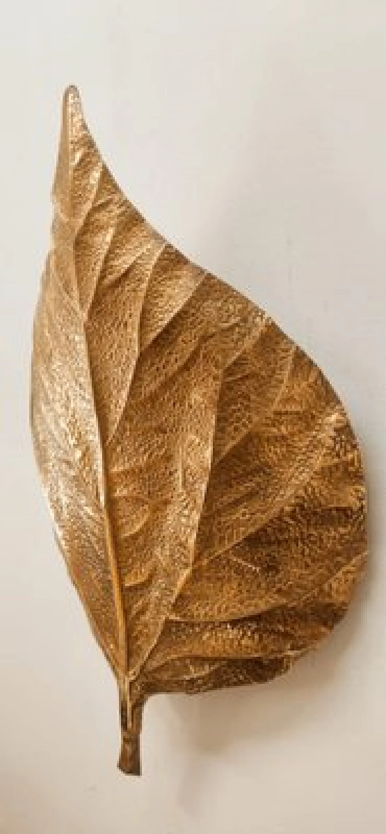 Applique a foglia di rabarbaro in ottone di Tommaso Barbi, anni '70 6