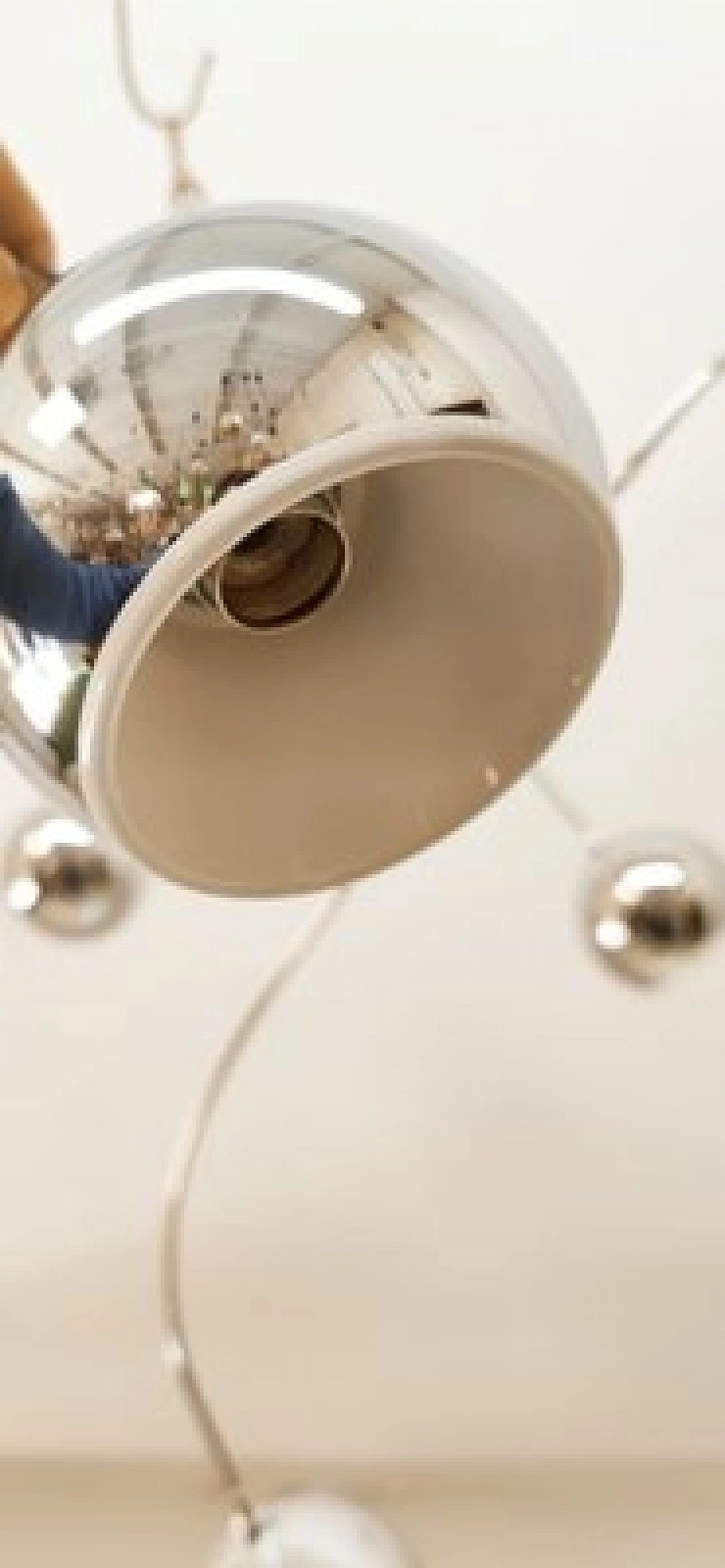 Lampadario orientabile con sfere cromate, anni '70 12