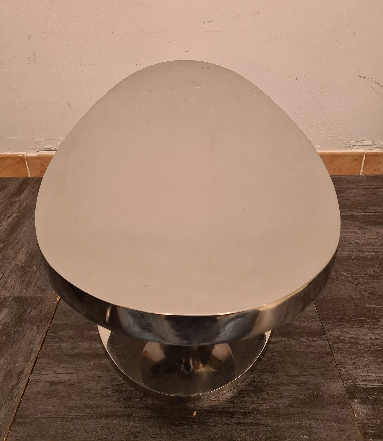 Tavolino in acciaio specchiato, anni '70 4