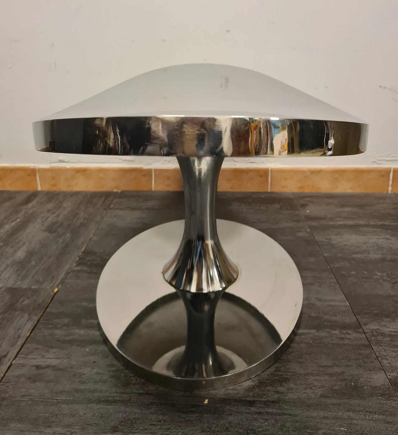 Tavolino in acciaio specchiato, anni '70 5