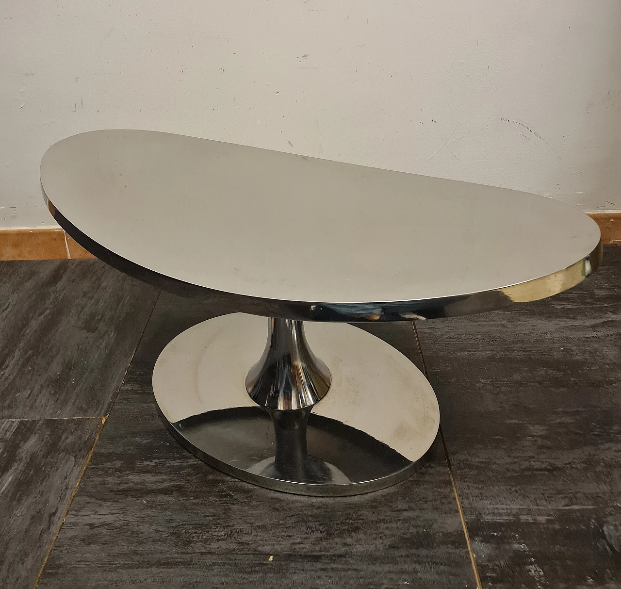 Tavolino in acciaio specchiato, anni '70 8