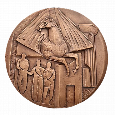 Bronze sculpture, Nobel literature prize winner S. Quasimodo, 2000s