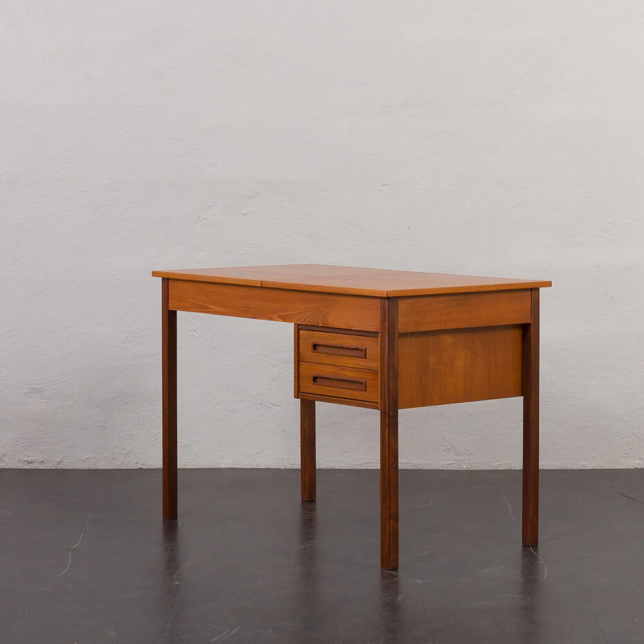 Teak desk with hidden vanity, 1960s 3