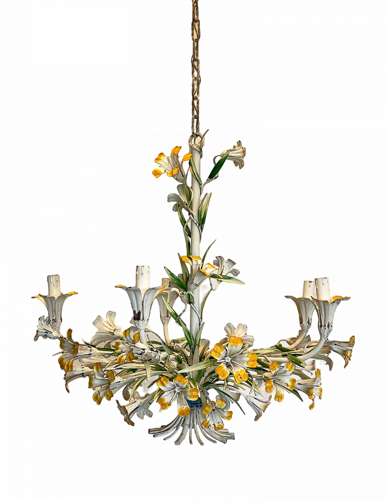 Bouquet-shaped chandelier in lacquered metal, 1960s 10