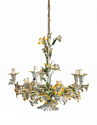 Bouquet-shaped chandelier in lacquered metal, 1960s