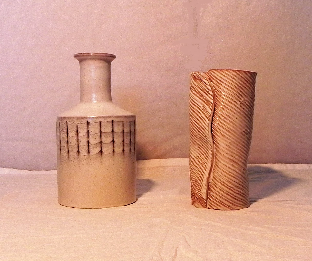Glazed ceramic bottle and vase by Menozzi, 1970s 2