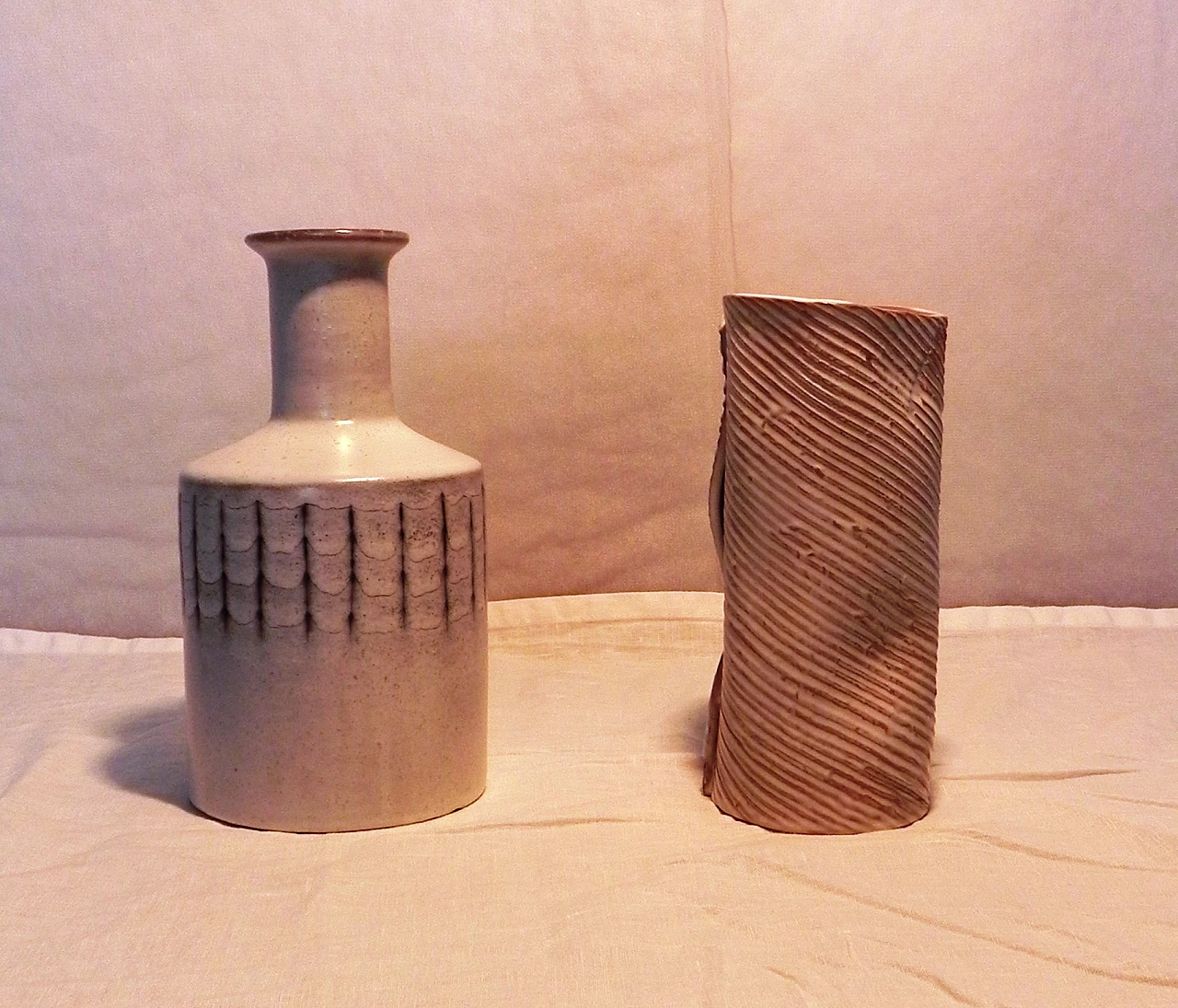 Glazed ceramic bottle and vase by Menozzi, 1970s 4