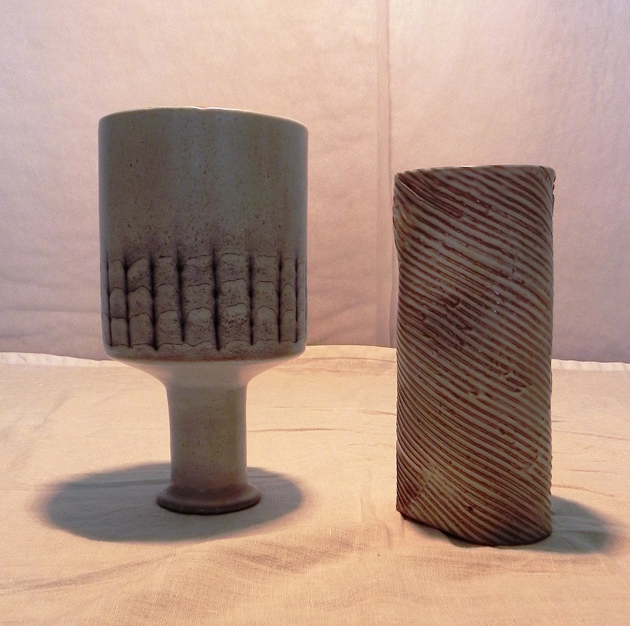 Glazed ceramic bottle and vase by Menozzi, 1970s 6
